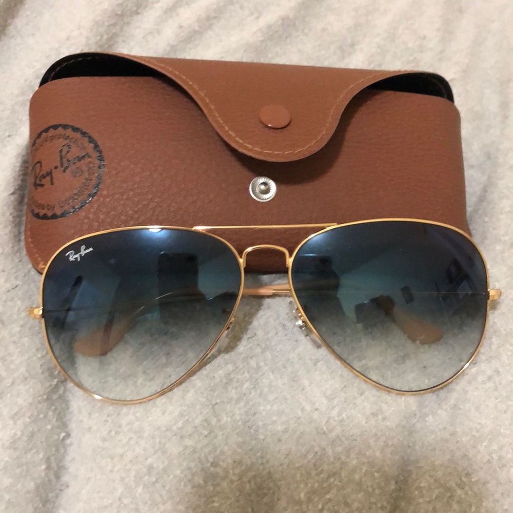 Rayban large aviator blue gradient